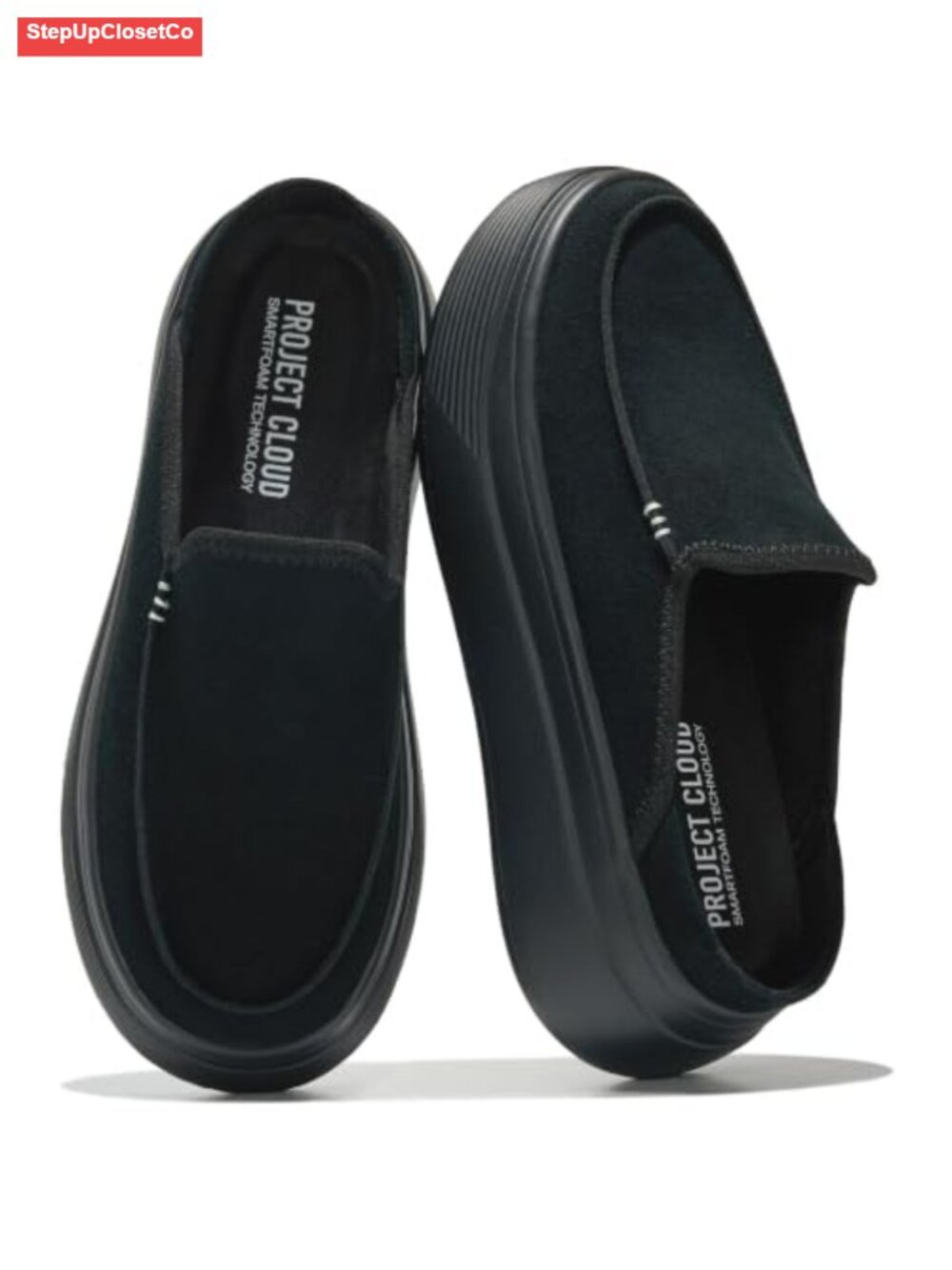Project Cloud Women's Platform Loafers Genuine Leather Slip-On Mules